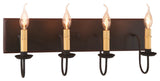4 Arm Vanity Light, Rustic Black