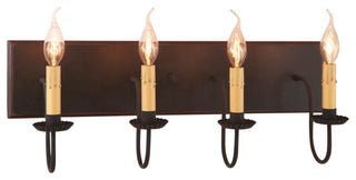 4 Arm Vanity Light, Rustic Black
