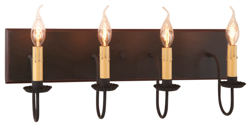 4 Arm Vanity Light, Rustic Black