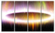 Large Oval of Northern Lights, Abstract Art on Canvas, 48"x28", 4 Panels