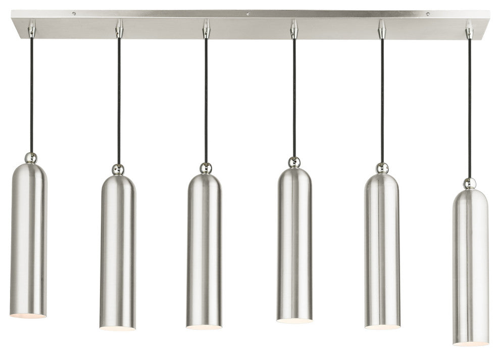 Brushed Nickel Mid Century Modern, Urban, Scandinavian Linear Pendant