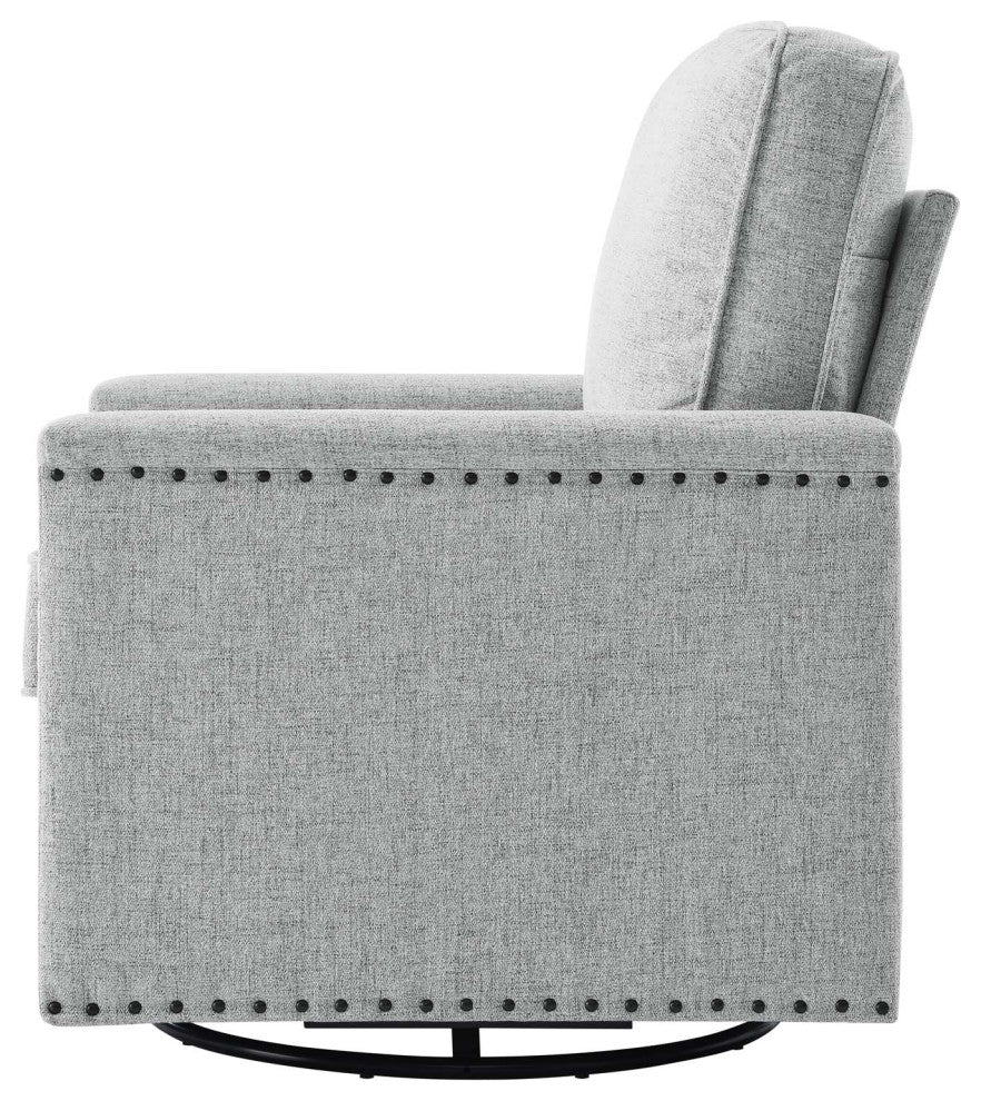 Armchair Accent Swivel Chair, Fabric, Gray, Modern, Lounge Hospitality