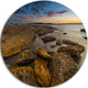 Brown Rocks At Sydney Beach, Seashore Round Wall Art, 23"