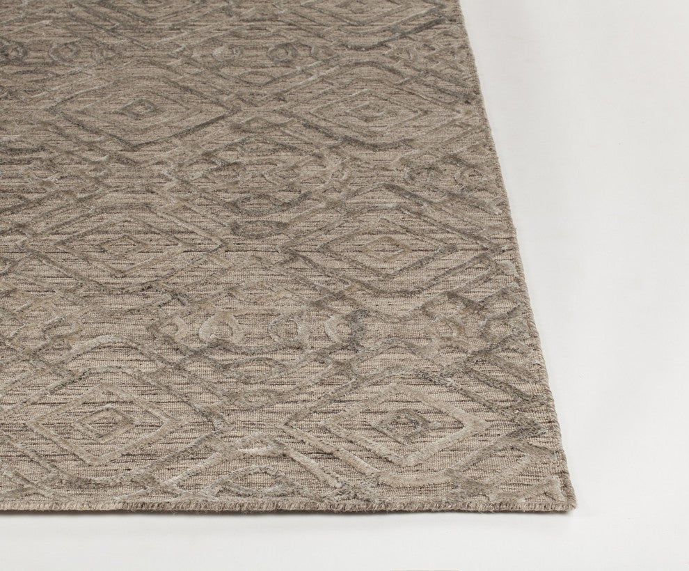 Nimah Handwoven Contemporary Rug, Brown, Rectangular 9'x13'