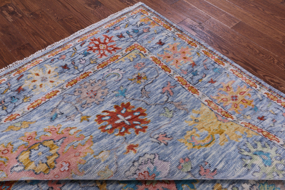 Hand Knotted Turkish Oushak Wool Rug 8' 0" X 9' 10" - Q13480