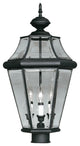 Livex Georgetown 3 Light 23" Tall Outdoor Post Lantern, Black