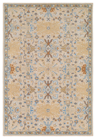 Surya Tabriz TBZ-1008 5'x7'6" Rug, Denim/Khaki/Tan/Light Gray/Medium Gray/Camel
