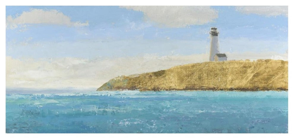 "Lighthouse Seascape II II" Digital Paper Print by James Wiens, 46"x22"