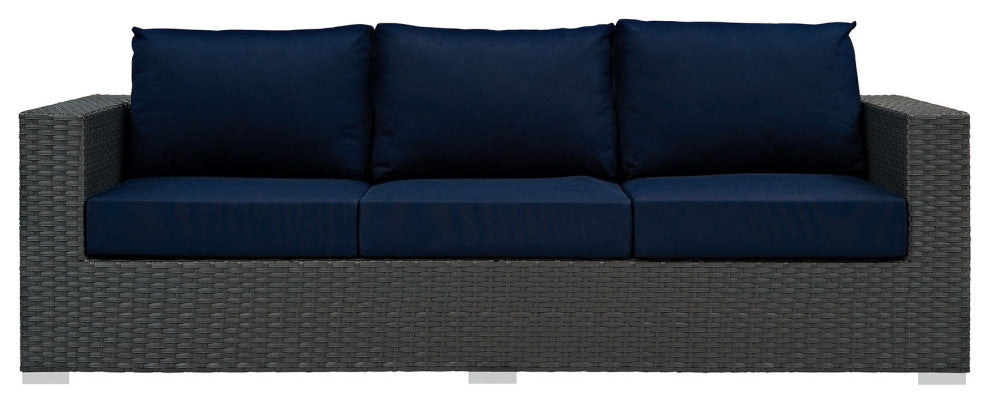 Modway Sojourn Outdoor Patio Sunbrella Sofa, Canvas Navy