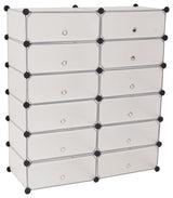 vidaXL Interlocking Shoe Organizer w/ 12 Compartments White Rack Cabinet Shelf