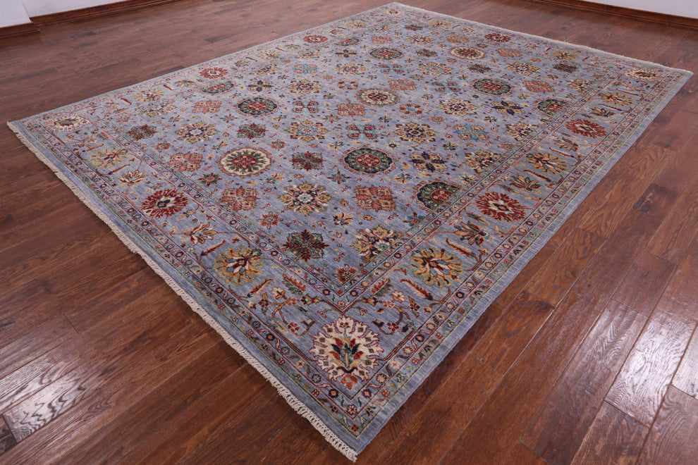 9' 1" X 11' 9" Persian Tabriz Handmade Wool Rug Q7601
