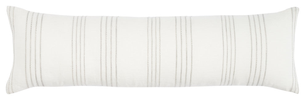 Mina Victory VJ215 Throw Pillow, White/Grey, 12" x 40"
