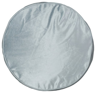 Bleckley Gwinnett Modern Velveteen Cylinder Pouf, Seafoam Blue
