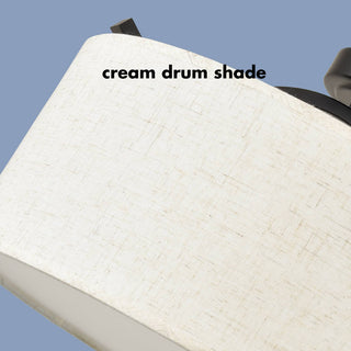 Black Fabric Drum Ceiling Light Dimmable