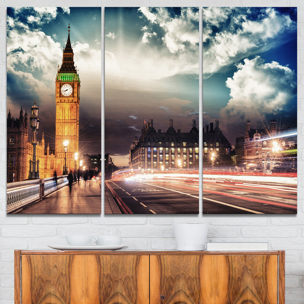 "Big Ben from Westminster Bridge" Photo Wall Art, 3 Panels, 36"x28"