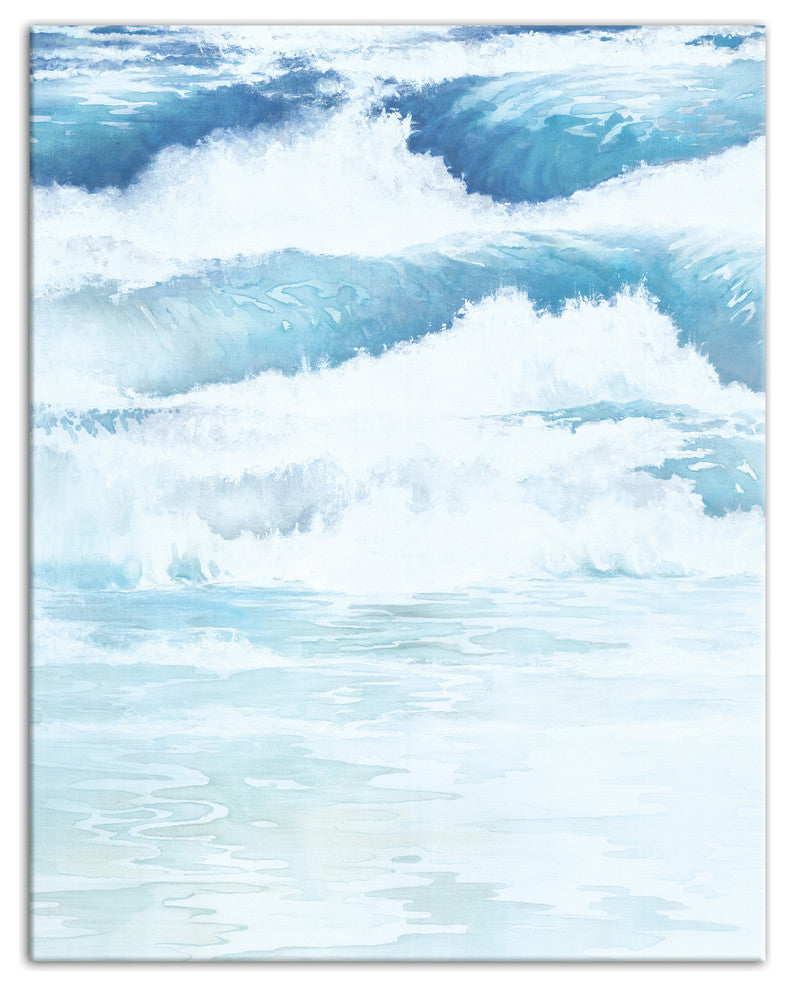 Crashing Open Waves 11x14 Canvas Wall Art