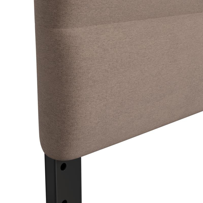 Paxton Stitched Upholstered Adjustable Height Headboard, Taupe, King