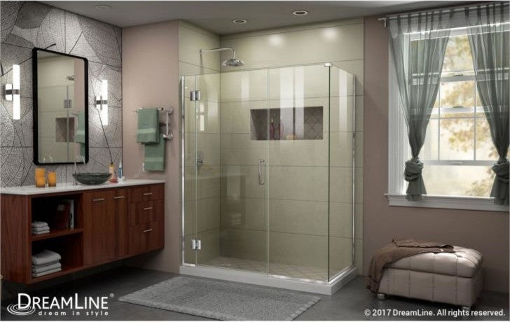 Unidoor-x 47.5"x30.38" Shower Enclosure, Brushed Nickel