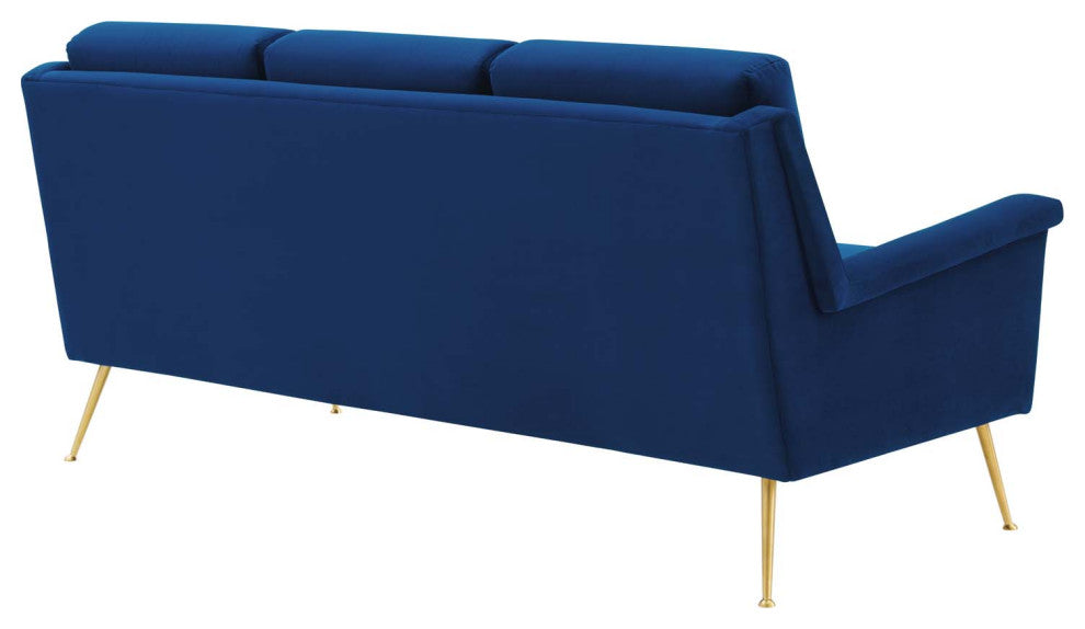 Chesapeake Performance Velvet Sofa-Gold Navy