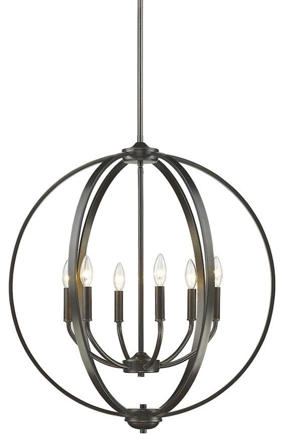 Golden Lighting Colson 6-Light Chandelier, Etruscan Bronze