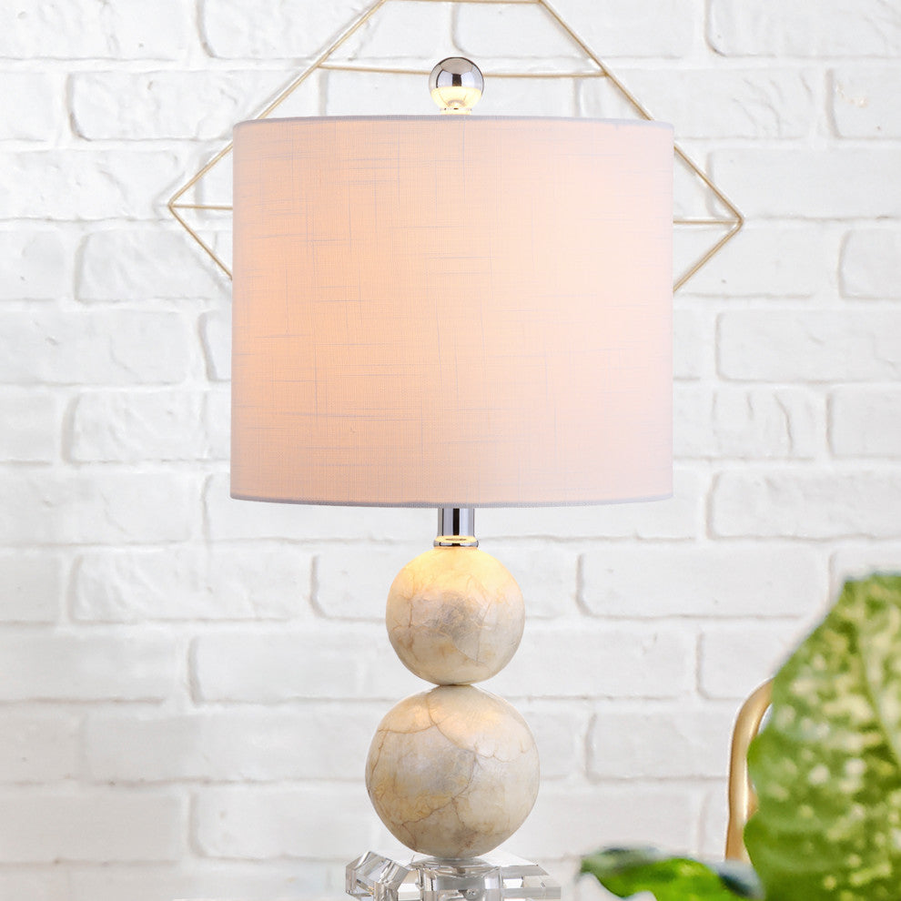 Bailey 19" Seashell Table Lamp, Ivory
