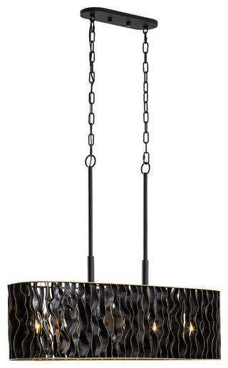 Estela 5-Lt Linear Pendant - Matte Black/French Gold