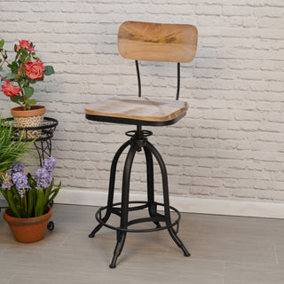 Mason Adjustable Stool, Natural/Black