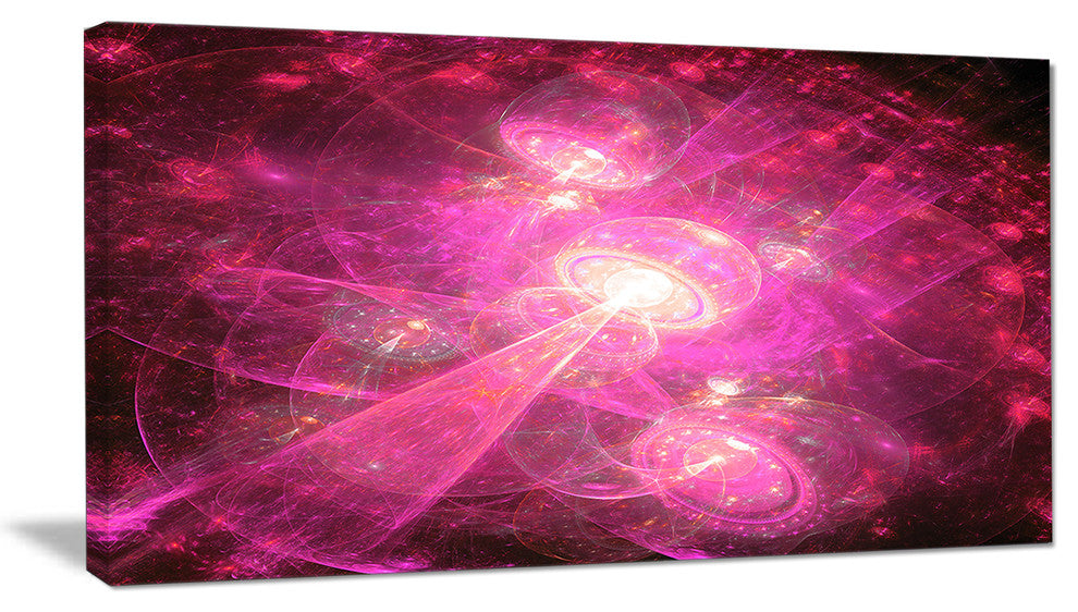 Pink Fractal Space Theme, Abstract Canvas Art Print, 40x20