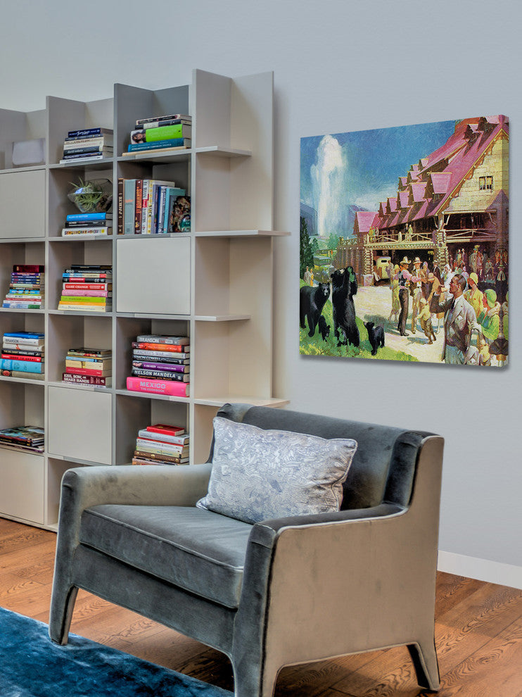 "Yellowstone Inn" Painting Print on Wrapped Canvas