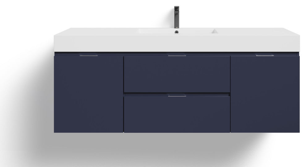 Boutique Bath Vanity, Blue, 60", Single Sink, Freestanding