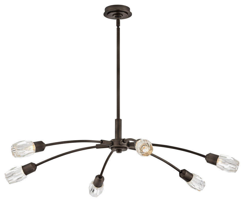 Fredrick Ramond Atera Large Single Tier Chandelier, Black Oxide