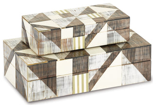 Modernist Bone and Horn Boxes, 2-Piece Set