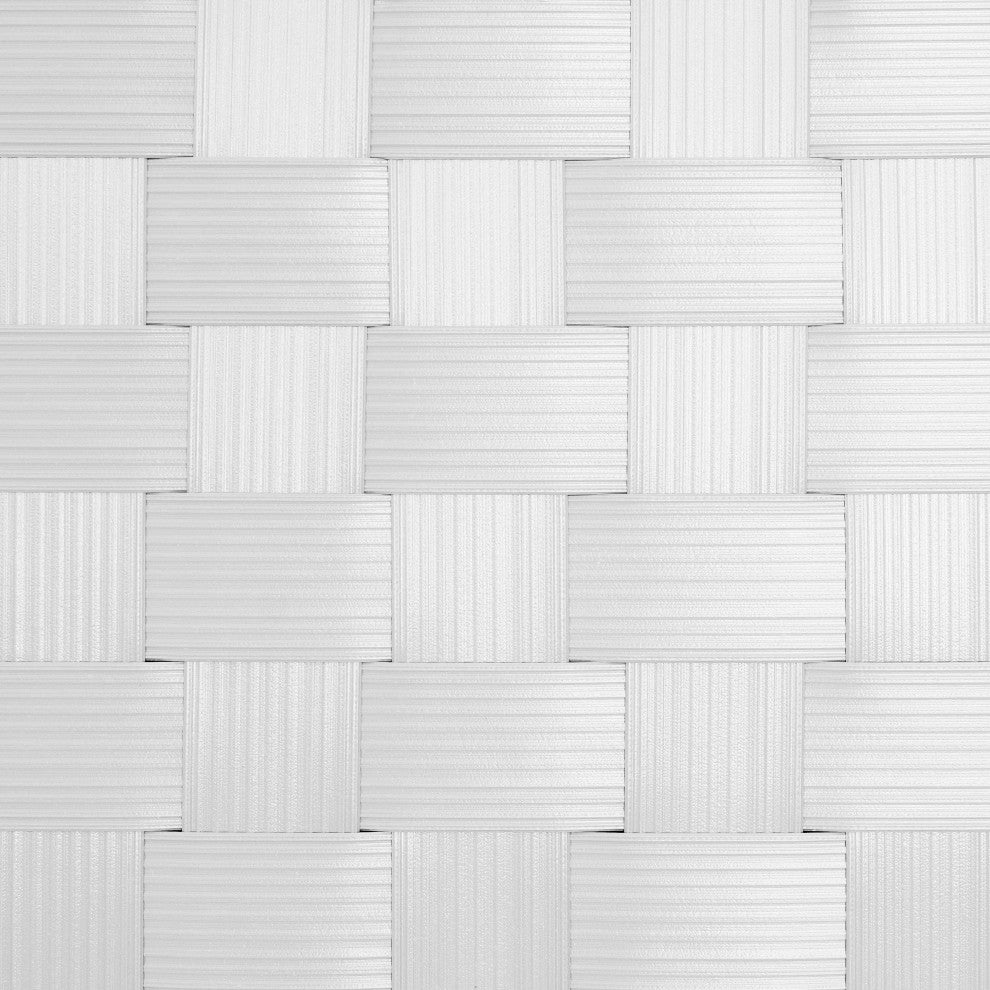 4 ft. Short Woven Fiber Outdoor All Weather Room Divider 4 Panel White