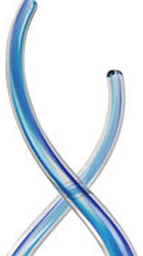 20" Clear and Blue Murano Glass Modern Abstract Tabletop Sculpture