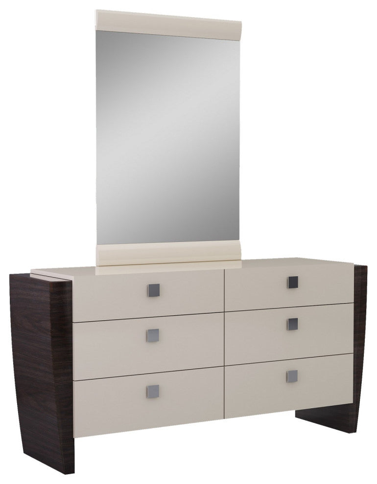 34" Refined Beige High Gloss Dresser