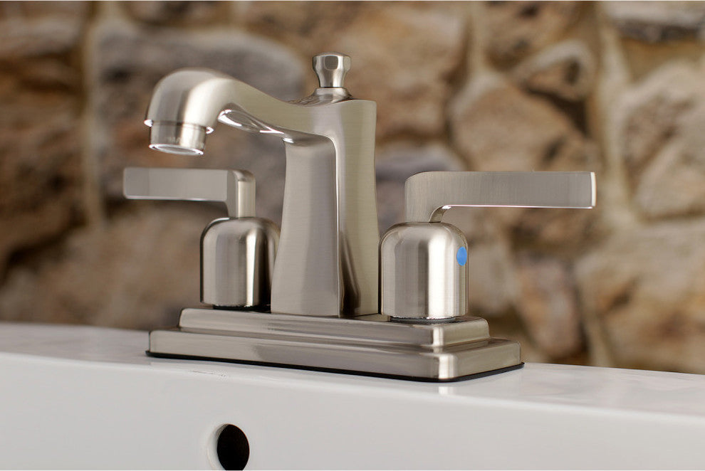 4" Centerset Bathroom Faucet WithRetail Pop-Up, Brushed Nickel