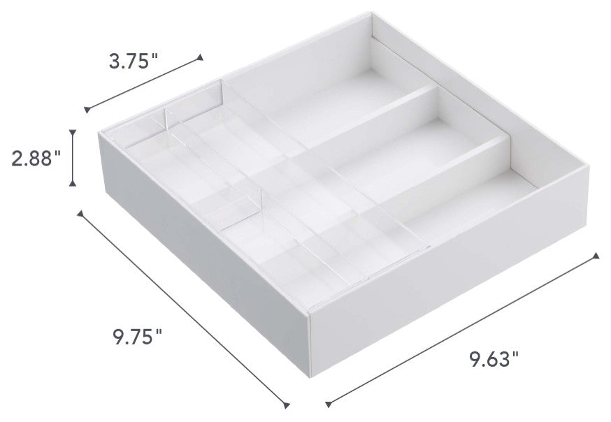 Tower Expandable Cutlery Drawer Organizer, White