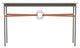 Equus Console Table, Dark Smoke Finish - Black Accents - Chestnut Leather Strap