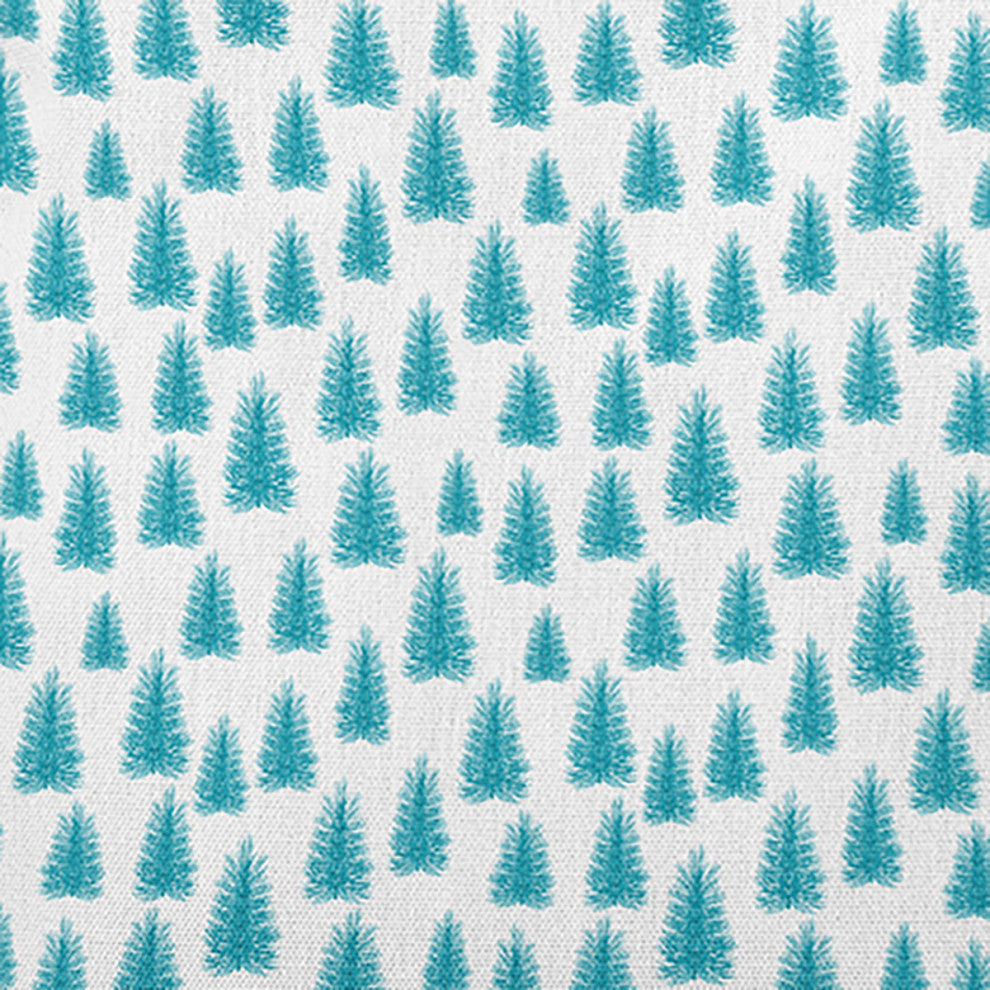 Christmas Trees Pattern Indoor/Outdoor Throw Pillow, Turquoise, 20"x20"
