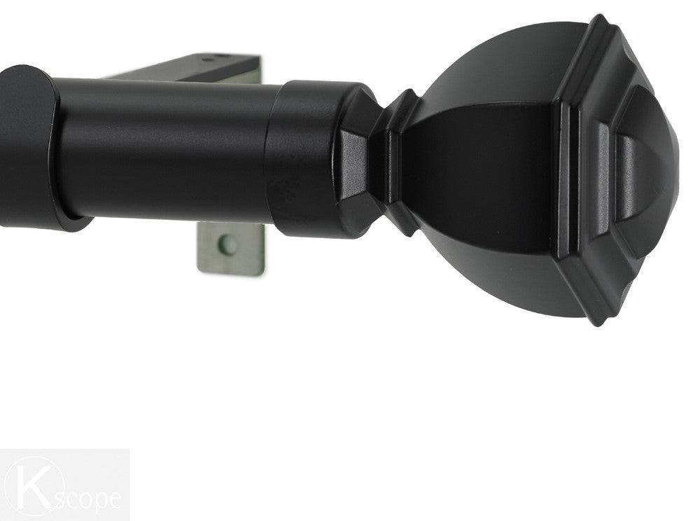 Venice Non-Telescoping Curtain Rod, Distressed Wood, 120''