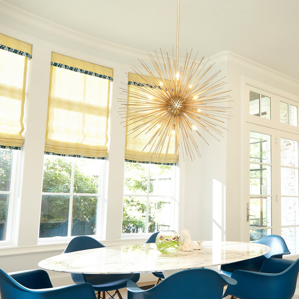 Electra 10-Light Pendant, Gold Leaf