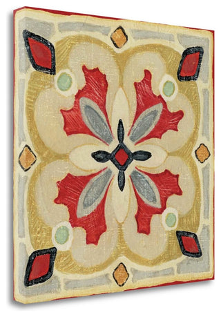 "Bohemian Rooster Tile Square III" By Daphne Brissonnet, Gallery Wrap Canvas