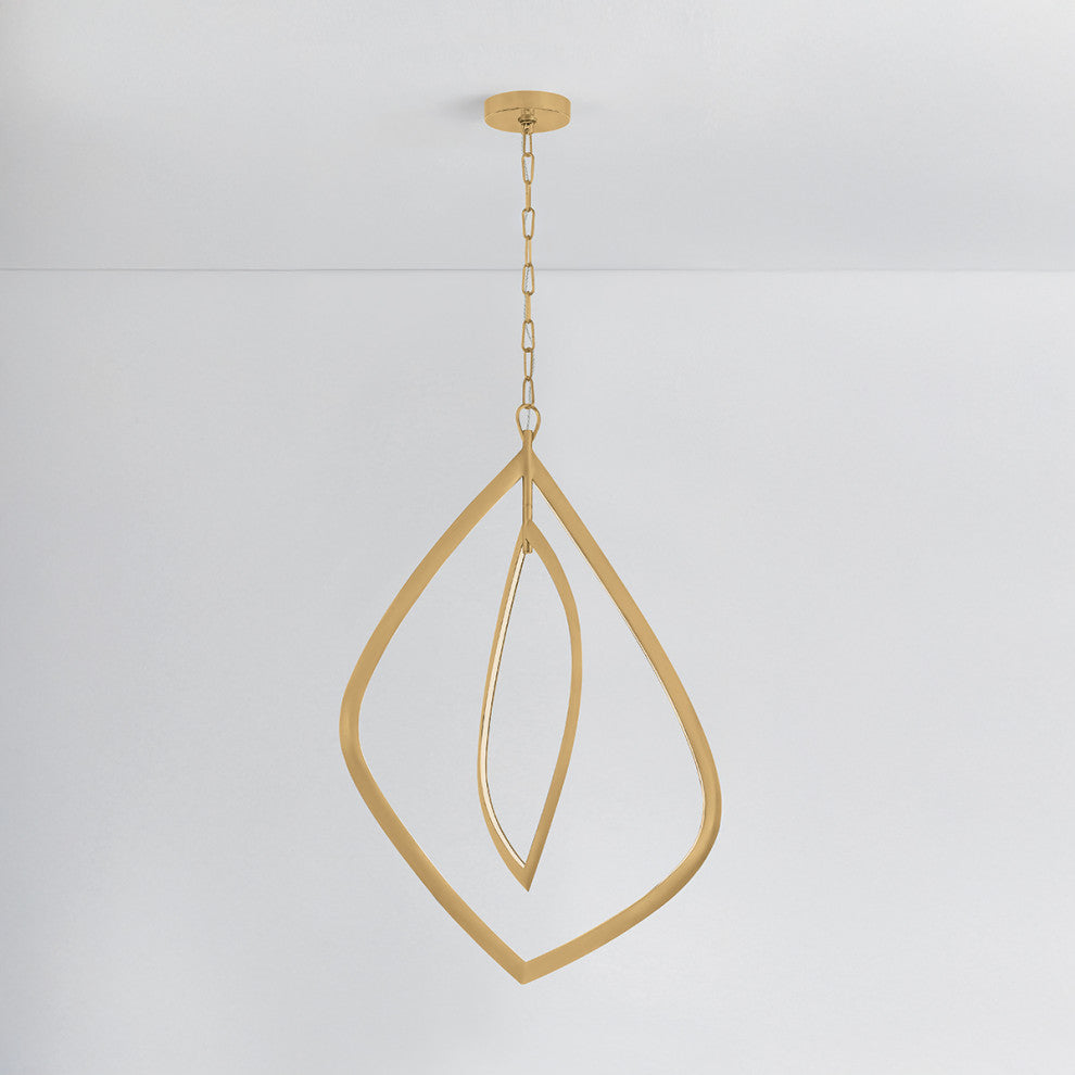 Corbett Lighting Arles LED Chandelier, Vintage Brass, 22.25"Lx29"Wx45.25"H