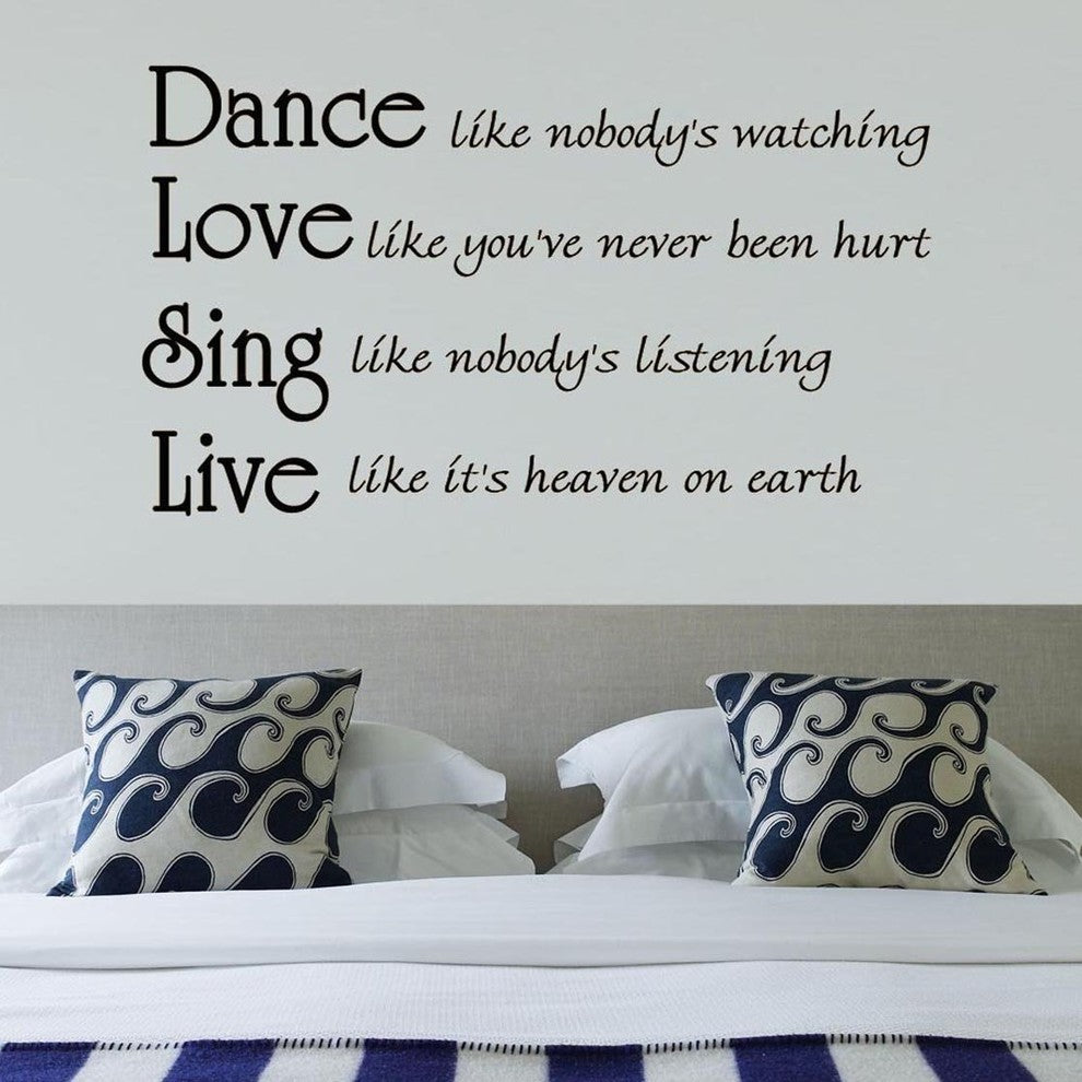 Dance Like Nobodys Watching, Inspirational Wall Quotes, Vinyl Lettering