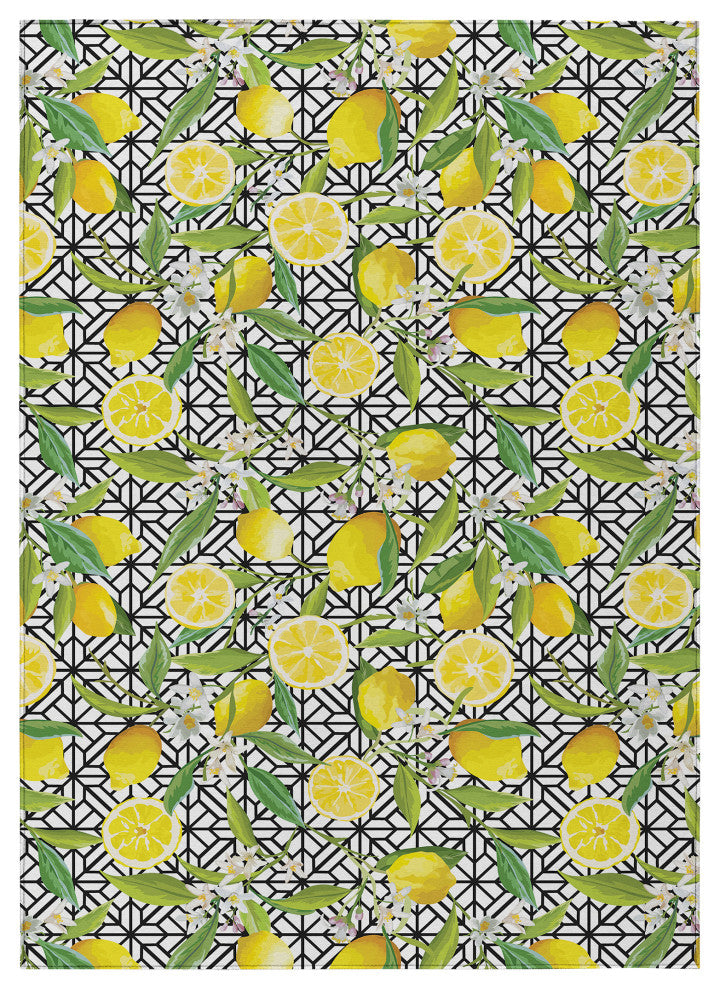 Indoor/Outdoor Kendall KE5 Ivory Machine Washable 5' x 7'6" Rug