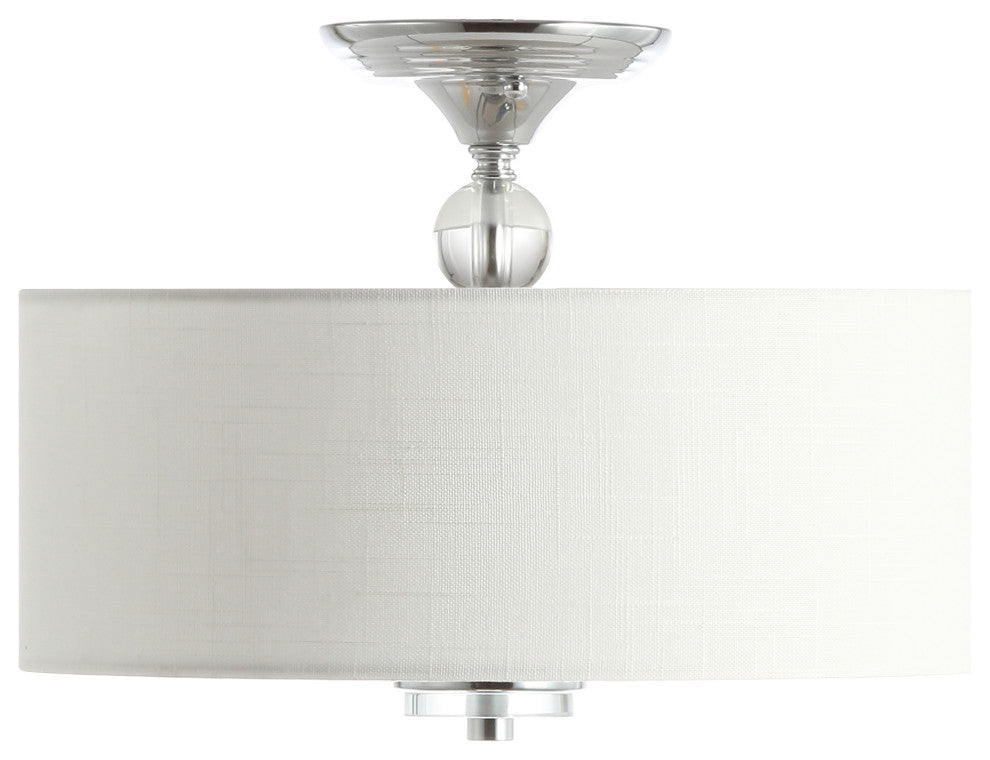 Marc 15" Metal and Crystal LED Flush Mount, Chrome