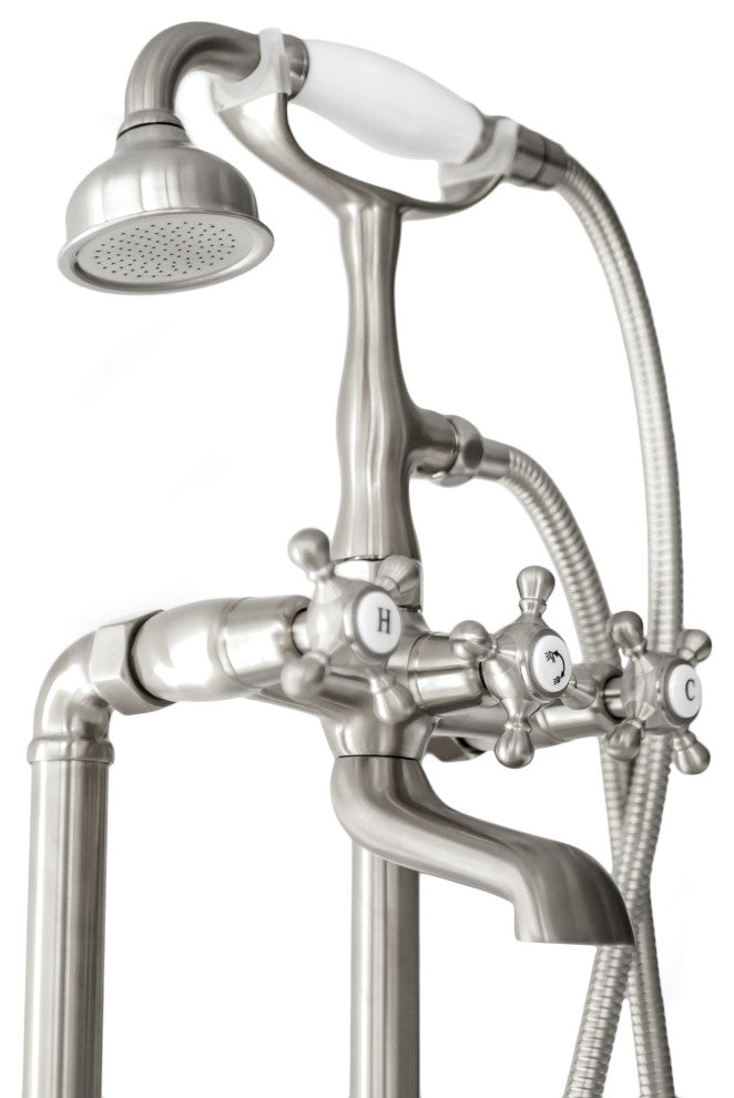 SevenFalls 8019 Telephone Double Lever Handles Clawfoot Floor Mounted Tub Filler