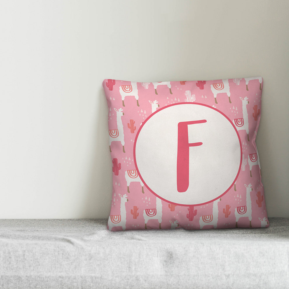 Monogram Lllama Pattern - F 16x16 Spun Poly Pillow