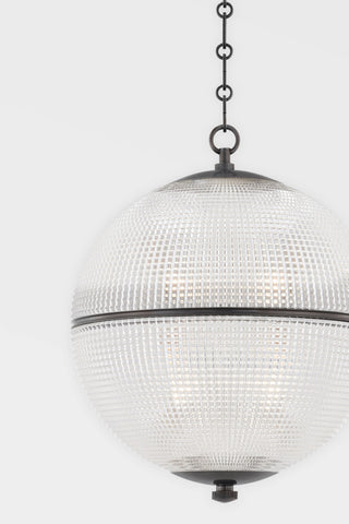 Sphere No. 3 1-Light Pendant, Large, Distressed Bronze, Clear Shade