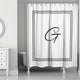 Classic White Monogrammed Shower Curtain, G